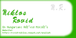 miklos rovid business card
