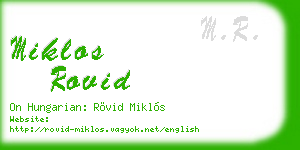 miklos rovid business card